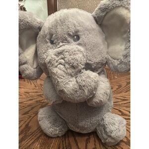 Kelly Toy Gray Plush Elephant Baby Lovey Rattle Crinkle Toy 12"